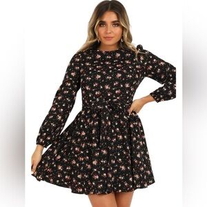 Showpo Secret Whispers Dress in Black Floral